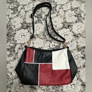 D. Kelly Elegant Leather Patchwork Crossbody Bag